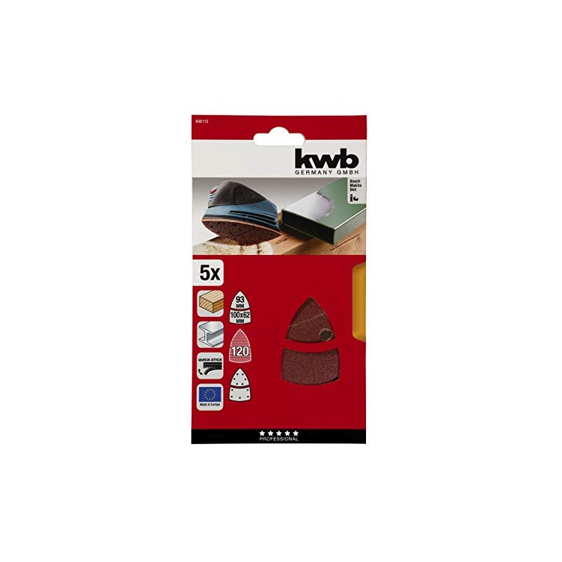 KWB 49496112 93 mm Multi-Sander Sheets (Pack of 5)