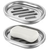 Soap Dish,Stainless Steel Soap Holder with Drain Spout,Brushed Metal Soap