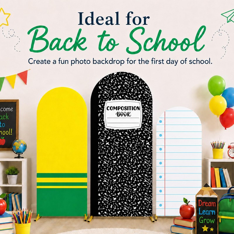 3PCS Back to School Arch Composition Backdrop Cover 4ft 5ft
