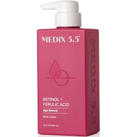 Medix 5.5 Retinol Cream with Ferulic Acid Anti-Sagging Treatment. Targets Crepey Wrinkles and Sun Damaged Skin. Anti-Aging Cream Infused With Black Te