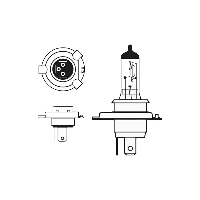 Netagon S472 H4 Headlight Car Headlight Bulb, 12 V, 60V,