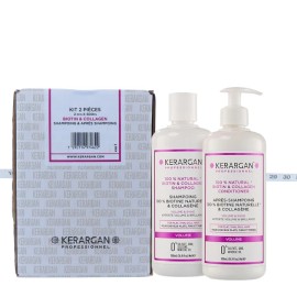 KERARGAN VOLUMIZING SHAMPOO & CONDITIONER DUO 2X16.9OZ BIOTIN COLLAGEN HAIR