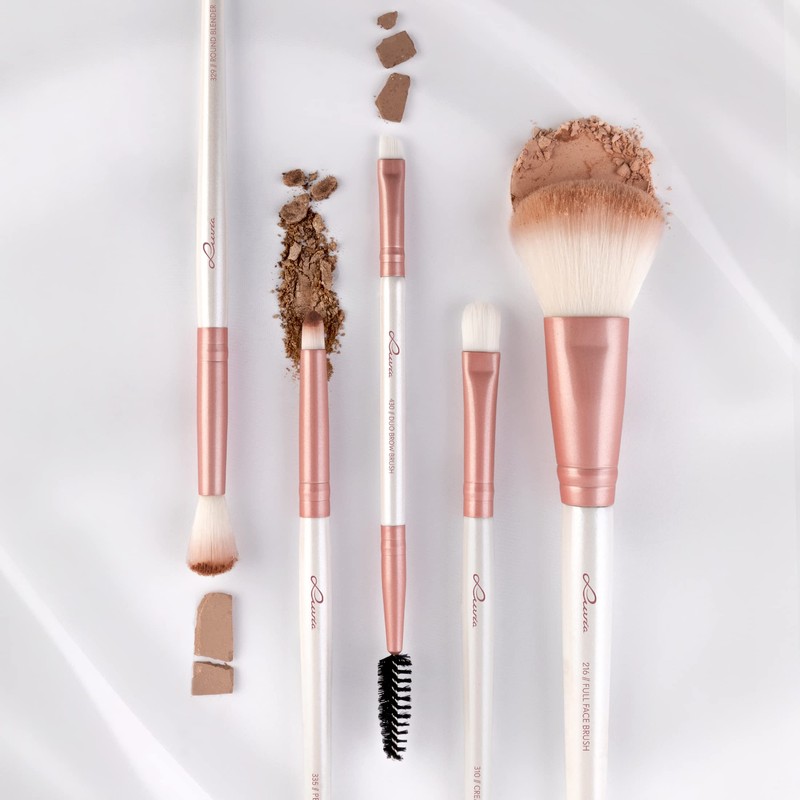 Luvia Make-Up Brush Set, Daily Selection Brush Set, Powder, Eyebrow