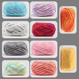 Lihao Wool for Knitting Hand Knitting Yarn Acrylic for Crochet and Crafts – 10 Colours 10 x 50 g