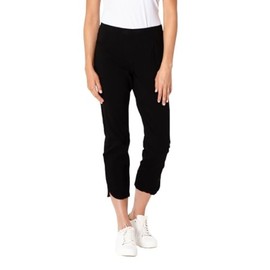 Slim-Sation Golf Pull On Crop with Pockets and Dolphin Hem Women's,Color Black,Size 14