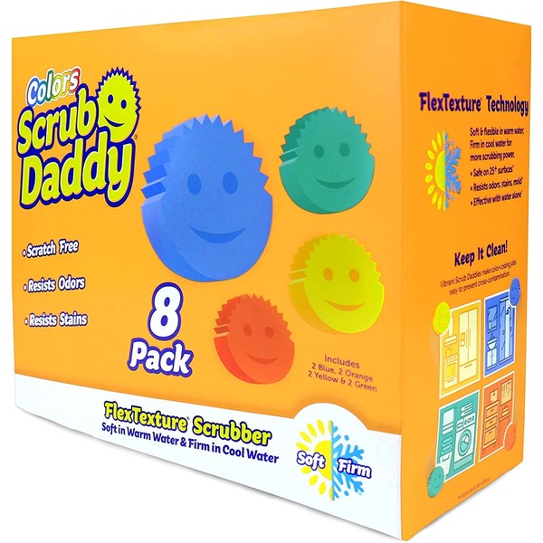 Scrub Daddy Sponges Set - Variety Colors - Scratch-Free Multipurpose