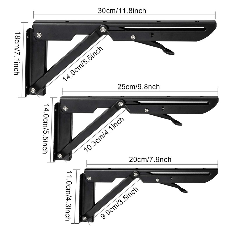 Barley Ears Shelf Bracket 2Pcs 12in Folding Shelve Brackets Heavy