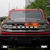 Front Mesh Grille Inserts & Amber Light Compatible with 2021-2024