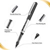 EYEYE 8 Pack Black Rollerball Pens 0.7mm, Medium Point Roller