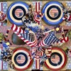 CHENGU 6 Pcs 4th of July Charger Plates Patriotic Charger