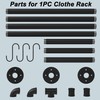 Crehomfy Industrial Pipe Clothes Rack with 3 S-shaped Hooks, 72’'L