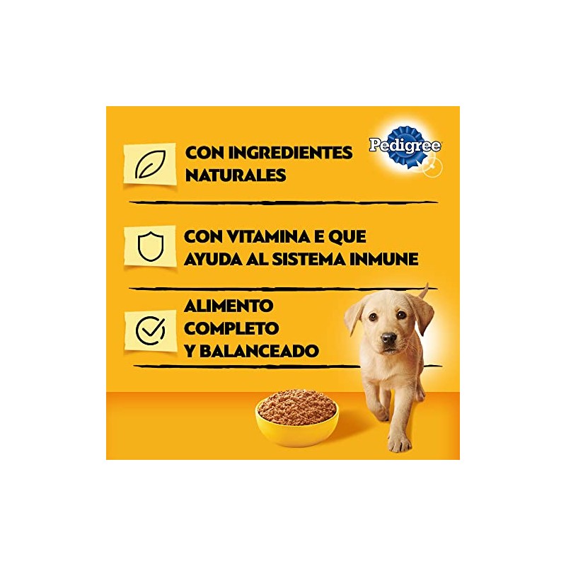 PEDIGREE Alimento para Perros Cachorros, Sabor Pollo Carne Molida 375
