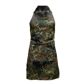 Café Viereck ® German Army Camouflage BBQ BBQ Apron Cooking Apron Unisex for Men and Women with Patch Surface and Pockets, Green
