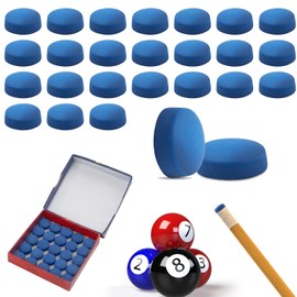 Notoke Pack of 50 Billiard Cue Tips, Billiard Cue Tip Repair Kit, Leather Cue Tips Replacement Tips, for Billiard Table Cue Tips and Snooker Cues, 1.3 x 0.6 cm (Blue)