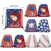 12 Pieces Baseball Themed Drawstring Non-Woven Bags, 3 Designs Sports