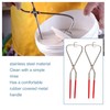 2pcs Dipping Tongs Red Handle Stainless Steel Easy Cleaning Stable