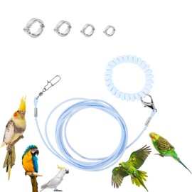 UtySty Parrot Flying Rope Lightweight Bird Harness Leash with Foot Ring Leg Band Elastic Bird Flying Leash Outdoor Training Traction Rope for Macaw African Greys Parakeet Cockatoo Sun Conure