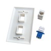 BUPLDET LC/UPC Fiber CAT6 Ethernet Wall Plate - Single Gang