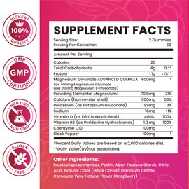 Magnesium Glycinate Gummies 600mg, Chewable Magnesium Glycinate Supplement for Kids & Adults, Magnesium Gummies for Sleep, Muscle & Bone, Sugar Free, Vegan, Raspberry Flavor (60Count)