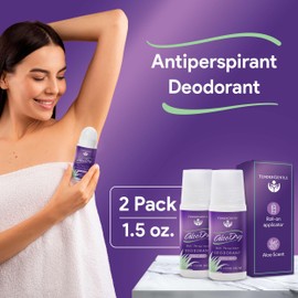 Roll On Deodorant for Women and Men - Pack of 2 1.5 oz Roll On Antiperspirant with Aloe - Roller Deodorant for Underarm Wetness