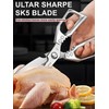 Kitchen Scissors, All Purpose，Ultra Sharp Meat Scissors，Heavy Duty Silver Cooking