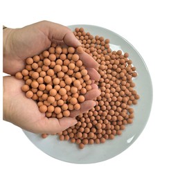 2 lbs Ceramsite Horticultural Clay Pebbles,Mini Hydroponics Decorative Ceramsite Balls for Plant Paving,Plant Pots,Drainage Water,Purification,Cultivation,Vase Fillers,Fish&Turtle Tanks (8mm, Brown)