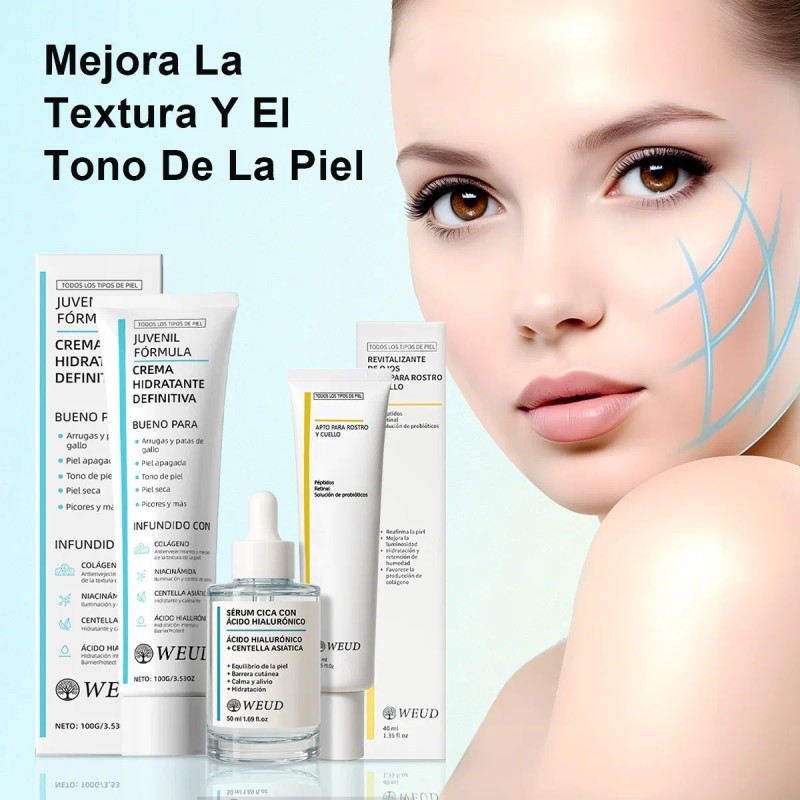 Kit Moisture Trío Antiedad Hidratante Calma Repar Piel Joven