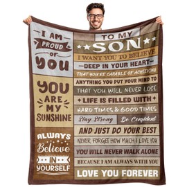 Gifts for Son Adult - Son Gifts from Mom Dad - Best Birthday Gifts for Son - Adult Son Gift Ideas - Christmas Valentines Day Graduation Gifts for Son - to My Son's Blanket 60"X80"