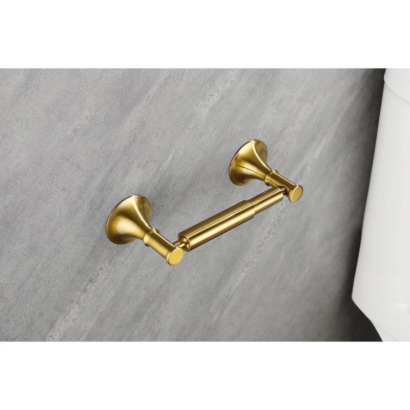 Wall Mount Brass Bathroom Towel Rack Set 6 Piece Modern