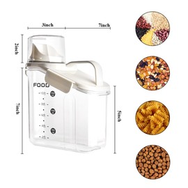 Besmall Müsli Aufbewahrung mit Messbecher BPA-freier Küche Getreide Lagerung Vorratsgläser, Kunststoff Luftdichte Vorratsbehälter für Lebensmittel Wasserdichter Aufbewahrungsbehälter (1 PCS 1.5L)