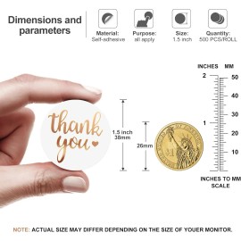 NoBrand 1.5 Inch Thank You Stickers, 500 PCS Sealing Stickers Thank You Label Tags for B
