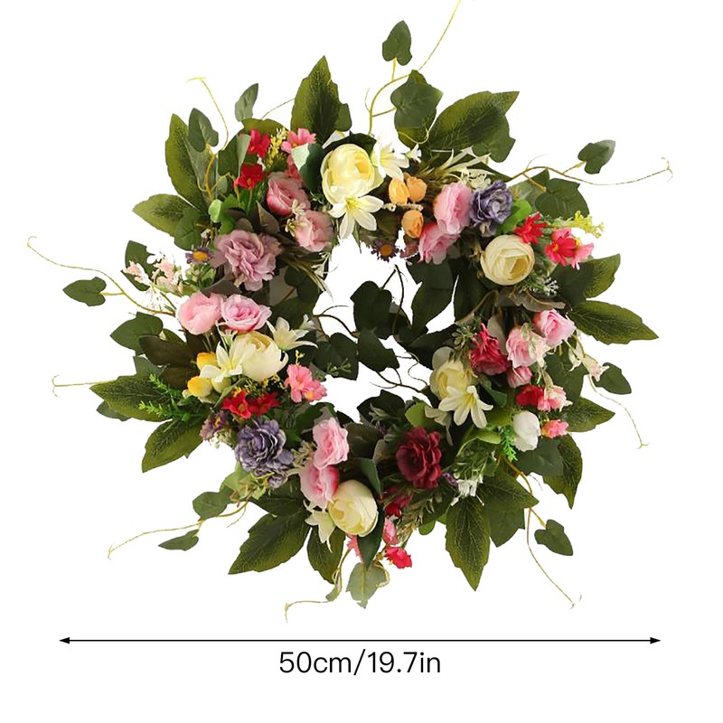 European Simulation Spring Wreath Artificial Flower Lintel Wreath Hanging Decoration
