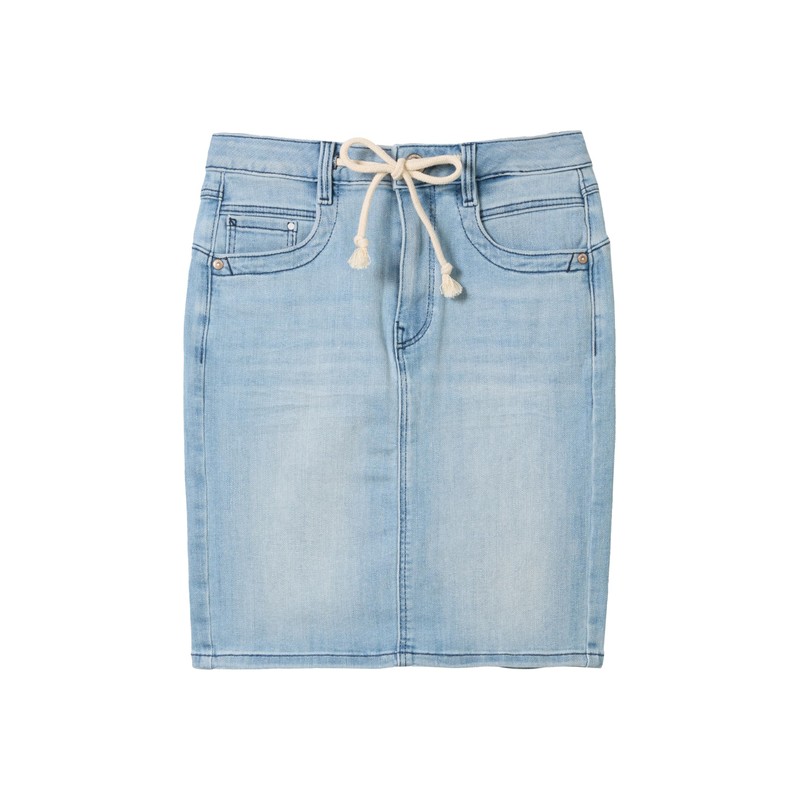 TOM TAILOR Women's Denim Skirt with Drawstring, 10142 Light Stone