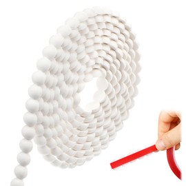 Leinuosen Flexible Molding Trim Peel and Stick for Walls 10ft Decorative Bead Pearl DIY Wall Trim for Bathroom Mirror Frame Border Backsplash Tile Ceiling Cabinet TV Wall Edge (White, 10ft /15 mm)