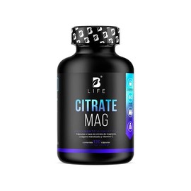 B Life Citrato de Magnesio Puro 240 Cápsulas 2400 mg por porción Alta absorción Adicionado con Vitamina C y Colágeno Citrate Mag.