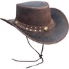 BRANDSLOCK Leather Cowboy Hat for Men Women Shapeable Wide Brim
