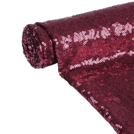 DUOBAO Sequin Fabric by The Yard Sparkly Wine Fabrics Sewing Sequence Material Little Mermaid Sequins Quilting Materials Flip for Wedding Dress