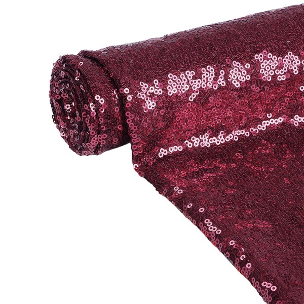 DUOBAO Sequin Fabric by The Yard Sparkly Wine Fabrics Sewing