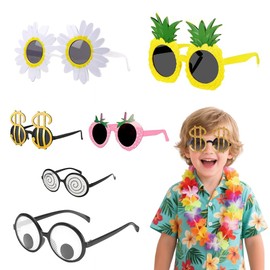 Menwings 6 pairs of funny sunglasses, Hawaiian party glasses, sunglasses festival, glasses party sunglasses