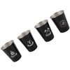 4pcs Camping Cups Black 350ml Outdoor Camping Portable Stainless Steel