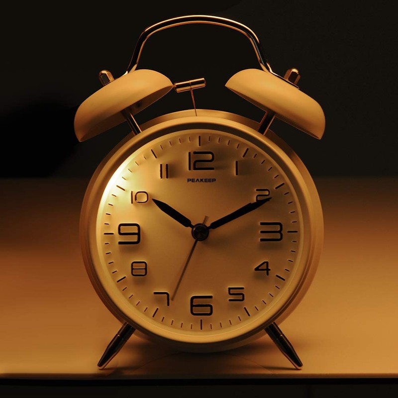 Peakeep 4 Inches Twin Bell Loud Alarm Clock for Heavy