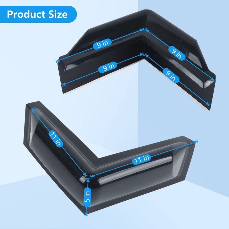 VEITHI Black Dock Corner Bumper, Vinyl 90 Degree Corner Dock