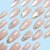 Hkanlre Almond Fake Nails Tips Full Cover False Medium Gradient