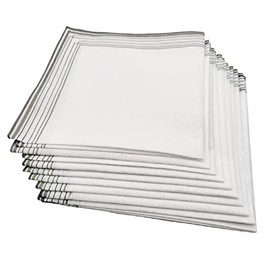 OnlyBee Men's 5/10/20 Large 36cm Square Handkerchiefs (With Borders, Pack of 5)