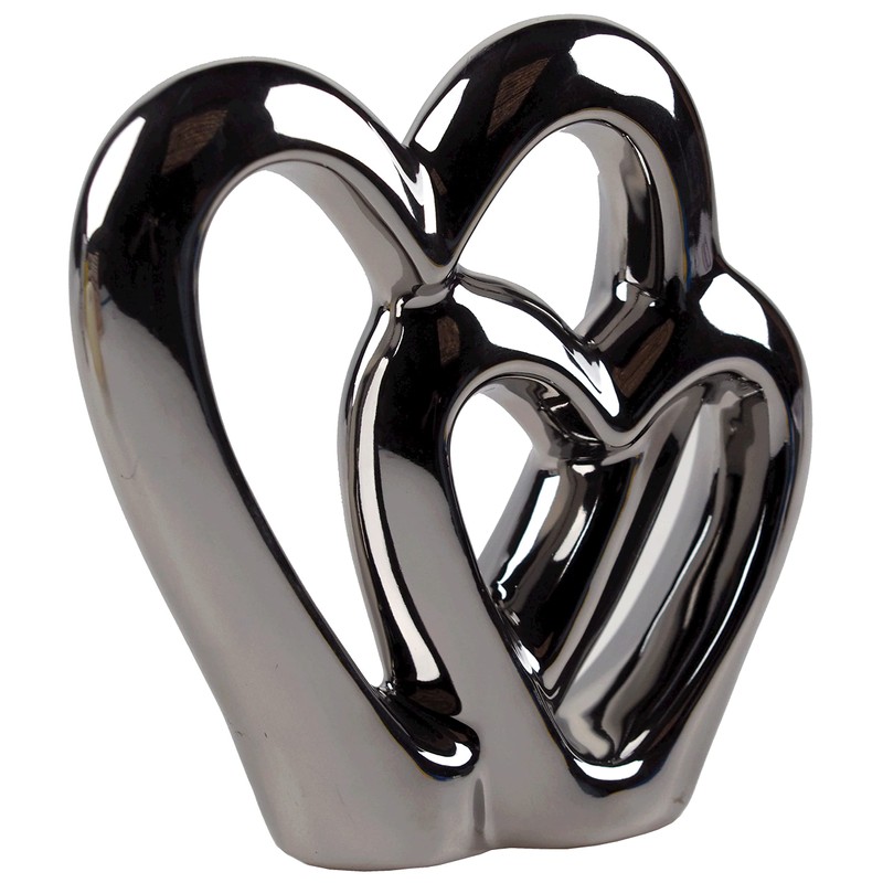 SIL Interiors Silver Double Heart Ornament