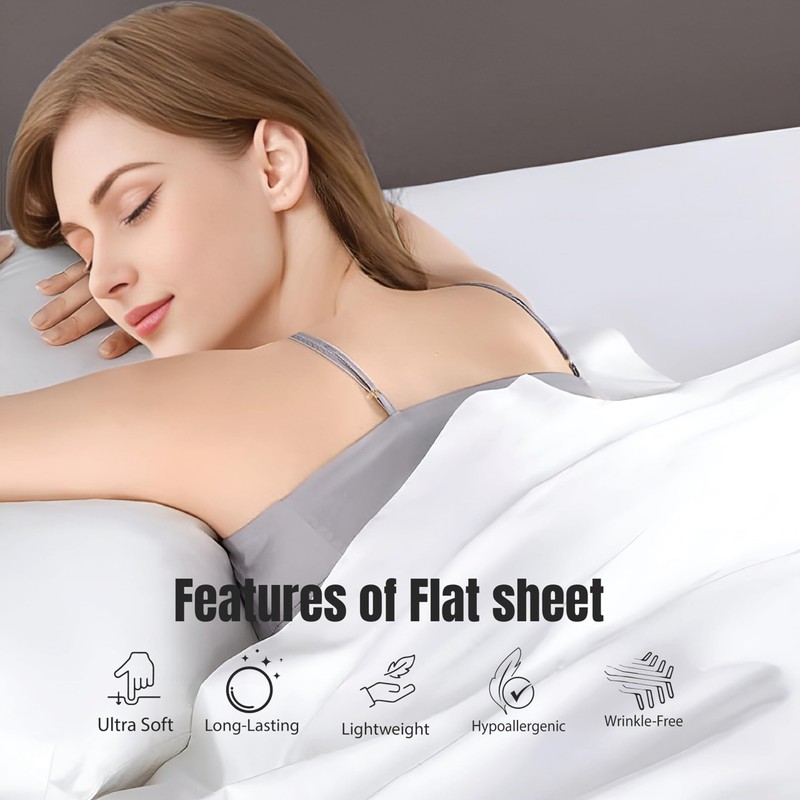 APEX FURNISHINGS Flat Sheet White 100% Egyptian Cotton 300 Thread