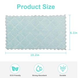 Bessrung 20 Pack Kitchen Dish Cloths, Super Absorbent Microfiber Cleaning Cloth for Cleaning Dishes, Kitchen, Bathroom, Car (Grey & Green)
