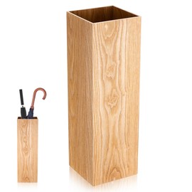 DOITOOL Wooden Umbrella Bucket Stand for Entryway Indoor Use 19.68X6.29X6.29In Compact Umbrella Storage Holder for Home Office with Open Design for Quick Drying