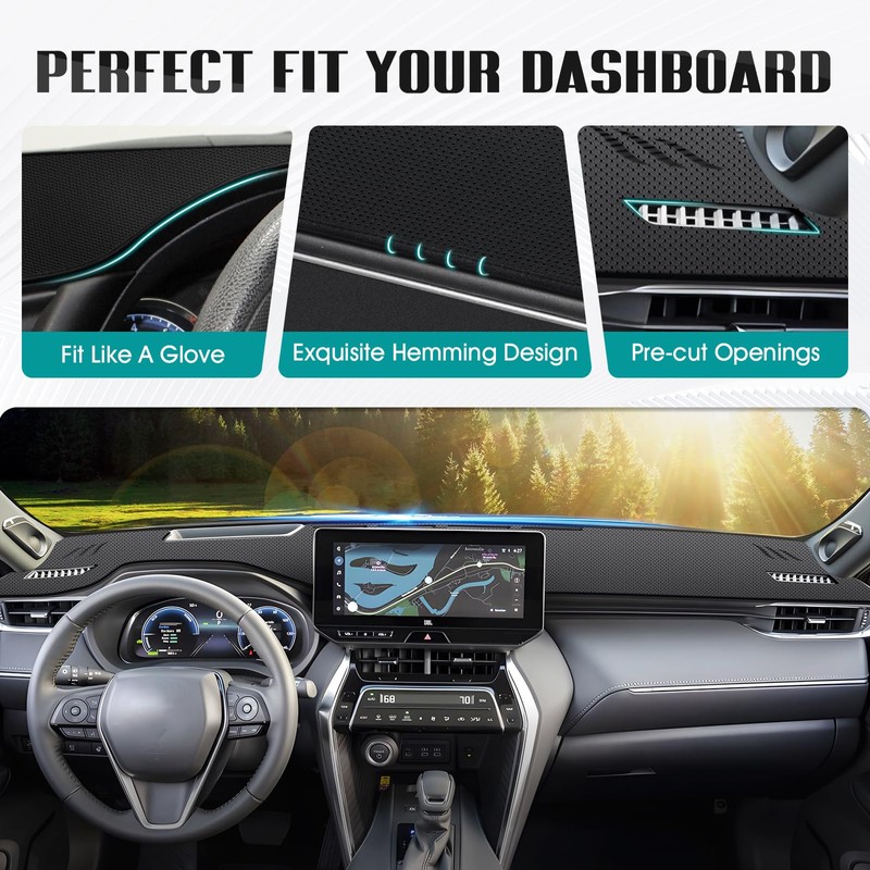 FIILINES Dash Cover Fit for 2021-2024 Toyota Venza Accessories Dashboard