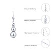 Vanbelle Rhodium Plated 925 Sterling Silver Hanging Graduated Ball Earrings